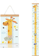 Kids Growth Chart, Wood Frame Fabric Canvas Height Measurement Ruler from Baby to Adult for Child's Room Decoration 7.9 x 79in (7.9 x 79in, Giraffe) by TinyTreasures Baby Boutique