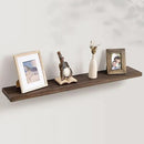 Axeman Floating Shelves for Wall, Rustic Elm Wood 48'' x 8" Deep Wall Shelf with Invisible Bracket, Large Long Wall Mounted Storage Shelves for Living Room, Bedroom, Kitchen, Bathroom Decor, Walnut by CozyNest Decor