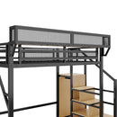 Loft Bed With Stairs, Storage Shelves, Wardrobe by HouseOfZazla