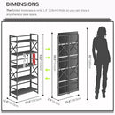4NM 5 Tiers No Assembly Book Shelves, 51.2" H Folding Bookshelf Bookcase Open Industrial Foldable Shelves for Bedroom, Living Room, Home Office - All Black by CozyNest Decor
