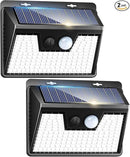 Peasur 2 Pack Solar Lights Outdoor Motion Sensor, 140 LED Solar Powered Fence Wall Light Waterproof, 3 Modes Solar Security Lighting for Outside Yard Deck Garden Stair Step by GreenHaven Gardens