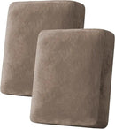 H.VERSAILTEX Velvet Stretch Couch Cushion Cover Plush Cushion Slipcover for Chair Loveseat Sofa Cushion Furniture Protector Seat Cushion Sofa Cover (2 Piece Medium Sofa Cushion Covers, Mocha) by CozyNest Decor
