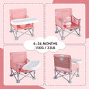 Portable Booster Seat, Toddler Baby Seat with Tray for Dining Table Compact Floor Chair for Camping Lawn Beach Babies Travel 6-36 Months by TinyTreasures Baby Boutique