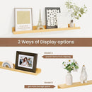 Picture Ledge Shelf, Solid Pine Wood Floating Shelves Set of 2, 24 Inches Nursery Book Shelves for Toys Storage, Kids Bookshelf Wall Mounted for Living Room Bedroom Decor Books Photo Frames, Natural by TinyTreasures Baby Boutique