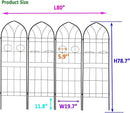 4 Pack Metal Garden Trellis 78.7" H Garden Fence Rustproof Trellis for Climbing Plants Support Roses Flower Outdoor Lawn Black by GreenHaven Gardens