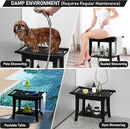 Zhuoyue Bamboo Shower Stool Bench Waterproof with Storage Shelf for Shaving Legs or Spa Bath Seat in Bathroom & Inside Shower for Adults Seniors Elderly (24 x 13.4 x 18.5 inches+Black) by TinyTreasures Baby Boutique