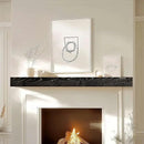 48x7x3 Fireplace Mantel - Solid Rustic Wood - Wall Mounted Floating Shelf with Invisible Heavy Duty Steel Bracket (Weathered Black) by CozyNest Decor