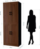 Brown Kitchen Pantry, 71" Tall Cabinet with Doors, Hutch with Storage for Dining Room by CozyNest Decor