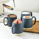 Hasense Ceramic Large Coffee Mugs Set of 4-15 Ounce Porcelain Coffee Cups Set with Handle Perfect for Tea, Cocoa, Latte, Milk and Cappuccino, Modern Tea Cups Set for Man and Woman, Dark Blue by CozyNest Decor