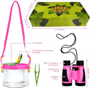 Bug Hunting Kit, Pink Safari Vest, Hat, Binoculars, Lg. Butterfly Net, Bug Container, Whistle, Flashlight, Magnifier, Thermostat, Compass, Age 3+ by TinyTreasures Baby Boutique