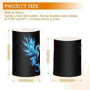 Flickering Flameless Candles, Dragon Phoenix LED Candles with Remote Timer, Set of 2 Battery Operated Candle for Valentine Wedding Birthday