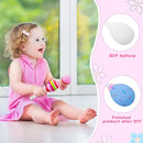 Leitee 6 Pcs DIY Wood Maracas Unfinished Hand Painted Maracas Party Favor Wooden Rumba Shakers Hand Percussion Rattles Musical Instruments with Clear Sound for Kid Adult (White) by TinyTreasures Baby Boutique