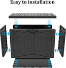 45 Gallon Waterproof Deck Storage Box - All-Weather Outside Storage Box with Lock, Outdoor Box Storage for Patio/Pool Accessories, UV-Resistant Resin, Matte Black by GreenHaven Gardens