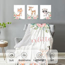 Personalized Nursery Crib Bedding Set: Custom Name 5 Piece Baby Crib Sets with Cute Sika Deer & Fox Pattern - Toddler Double Layer Blanket Set, Comfortable Crib Bed Sheets for Baby Grils by TinyTreasures Baby Boutique