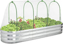 POTEY Raised Garden Bed with Greenhouse Galvanized Planter Box with 2 Greenhouse Cover for Outdoor Gardening Garden Box for Fruit, Vegetable, Flower, Herbs and Strawberry Plant by GreenHaven Gardens