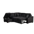 87.4" Sleeper Sofa Bed,2 in 1 Pull Out sofa bed L Shape Couch with Storage Ottoman for Living Room,Bedroom Couch and Small Apartment, Black