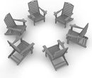 Adirondack Chairs Set of 6, Outdoor Fire Pit Chairs, HDPE All-Weather Adirondack Chairs with Cup Holder, Lawn Chair for Deck, Patio, Garden (Grey) by GreenHaven Gardens