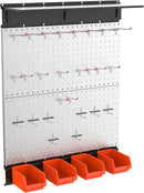 TORACK 69PCS Metal Pegboard with Accessoreis for Garage Wall, Tool Organizer Pegboard with Hooks, Wall Mounted Bins/Shelf, Tool Storage Peg Board for Wall(Grey) by GreenHaven Gardens