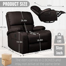 Rocking Recliner Chair, Massage Rocker Recliner Chair with Vibration Massage and Heat, USB and Type-C Ports,360° Swivel Faux Leather Chairs, Living Room, Bedroom, Nursery, RV, Brown by TinyTreasures Baby Boutique