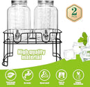 1 Gallon Glass Drink Dispensers For Parties 2PACK.Beverage Dispenser,Glass Drink Dispenser With Stand And Stainless Steel Spigot 100% Leakproof.Lemonade Dispenser With Ice Cylinder.Laundry Detergent by CozyNest Decor