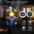 VCUTEKA Solar Lights Outdoor Metal Garden Stake Waterproof Crackle Glass Globe Garden Decor Blue Jay Bird for Pathway, Lawn, Patio, Yard by GreenHaven Gardens