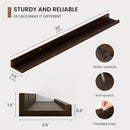 Picture Ledge Shelf, Solid Pine Wood Floating Shelves Set of 2, 32 Inches Nursery Book Shelves for Toys Storage, Kids Bookshelf Wall Mounted for Living Room Bedroom Decor Books Photo Frames, Walnut by TinyTreasures Baby Boutique