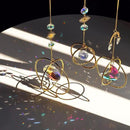 Set 3 Crystal Hanging Decorations - Sun & Moon Rainbow Crystal Suncatcher Window Car Hanging Prisms Ornament Pendant,Boho Love Wall Decoration,Home Garden Decor Gift by GreenHaven Gardens