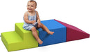 Factory Direct Partners - 11618-LMRS SoftScape Toddler Playtime Climber, Indoor Active Play Structure for Toddlers and Kids, Safe Soft Foam for Crawling and Sliding (3-Piece Set) - Lime/Raspberry by TinyTreasures Baby Boutique