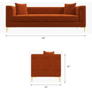 Angelina Cognac PU Leather Sofa