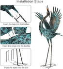 Natelf Garden Crane Sculptures & Statues, Blue Heron Decor Outdoor Large Bird Yard Art, Standing Metal Herons Lawn Ornaments for Home Patio Porch Backyard Decorations(Set of 2) by GreenHaven Gardens