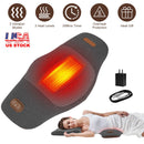 2 In 1 Electric Lumbar Massager Support Pillow Memory Foam Lower Back Massager with Heat Vibration Adapter for Pain Relief