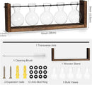 YIBOT Plants Propagation Stations,Plant Terrarium with Wooden Stand,Wall Hanging Glass Planter Plant Propagation Vase for Indoor Office Home Garden Decor Plant Lover Gifts for Women-5 Bulbs by CozyNest Decor