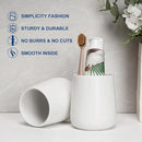 Bathroom Tumbler Cup Ceramic 2Pcs 13.5oz Reusable Toothbrush Cup 400ml, Toothbrush Holder Adequate for Your Bathroom (White) by CozyNest Decor