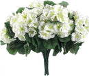 Hananona 12 Pcs Artificial Geranium Flowers for Outdoors Geranium Silk White Flower Outdoor UV Resistant Garden Plants Faux Flowers for Home Kitchen WeddingTable Centerpieces Decor (12, White) by CozyNest Decor