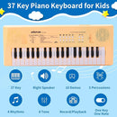 Kids Piano Keyboard, 37 Keys Portable Music Keyboard Early Learning Educational Electronic Music Piano Instrument Toys for 3 4 5 6 Year Old Boys and Girls (Yellow) by TinyTreasures Baby Boutique