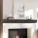60x8x3 Fireplace Mantel - Handcrafted Hollow Rustic Solid Wood Wall Mounted Floating Shelf with Invisible Heavy Duty Wood Bracket (Weathered Black) by CozyNest Decor
