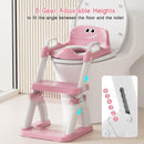 Potty Training Seat, Toddler Toilet Seat for Kids Boys Girls, 2 in 1 Potty Training Toilet for Kids, Splash Guard Anti-Slip Pad Step Stool, Adjust High Potty Chair for Toddler Kid Boys Girls by TinyTreasures Baby Boutique