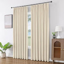 Joydeco Pinch Pleated Linen Curtains for Living Room, 100% Blackout Curtains 84 inches Long 2 Panel Thermal Insulated Pinch Pleat Drapes(Bleached Sand,40'' Wx84'' L) by CozyNest Decor