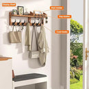 29" Coat Rack Wall Mount with Shelf, 4 in 1 Wall Mounted Coat and Key Hanger with 11 Hooks, Entryway Key Holder with Mail Holder for Living Room, Bedroom by CozyNest Decor