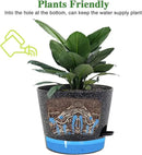 Self Watering Pots for Indoor Plants,12 inch Planters with Drainage Holes Plastic Flower Pots with Deep Reservoir, Black Speckles by CozyNest Decor