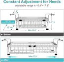 GSlife Expandable Dish Drying Rack - Stainless Steel Capacity Adjustable Over The Sink Rack (10.8''-17.9'') with Sink Mat, Dish Drainer for Kitchen Sink Counter with Utensil Holder, Silver by CozyNest Decor
