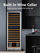 154 Bottle Wine Refrigerator, 24 Inch Wine Fridge Dual Zone with Adjustable Shelf, Wine Cooler with Double Pane Glass Door, Advanced Temp Control, Low Noise, Wide Large Wine Cooler Refrigerator by CozyNest Decor