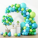 RUBFAC 129pcs Blue Green Balloons Different Sizes 18 12 10 5 Inch for Garland Arch, Green Blue Balloons for Birthday Baby Shower Gender Reveal Wedding Party Decoration by TinyTreasures Baby Boutique