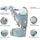 Baby Carrier, 3-in-1 Baby Carrier Newborn to Toddler with Hip Seat (Ergonomic M Position) for 0-36 Month/7-45lbs, Adjustable Size for Enhanced Lumbar Support,Perfect for On-The-go,Light Cyan by TinyTreasures Baby Boutique