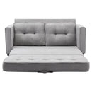 59.4" Loveseat Sofa with Pull-Out Bed Modern Upholstered Couch with Side Pocket for Living Room Office, Grey