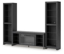 Cayberry - 3-Piece Entertainment Center With Electric Fireplace - Black by Unique Piece Furniture