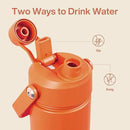Insulated Water Bottle with Straw Stainless Steel Water Bottle, Leak-Proof, BPA-Free, Double Wall Vacuum Keeps Cold for 24 Hours for Sports, Travel, School (26 oz, Moderate Orange) by CozyNest Decor