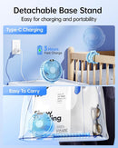SWEETFULL Portable Stroller Fan with Display 4000mAh Battery Powered Mini Clip On Fan, 4-Speed Rechargeable Small Personal Cooling for Baby Car Seat Crib Travel - Blue by TinyTreasures Baby Boutique