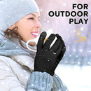 Geyoga 2 Pairs Women's Winter Touch Screen Gloves Soft Warm Fleece Lined Knit Elastic Cuff Winter Texting Gloves by TinyTreasures Baby Boutique
