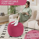 MeMoreCool Round Stuffed Pouf Ottoman Foot Rest, Floor Pouf Foot Stool with Soft Foam Chunk Filling, Small Round Ottoman Footstool Circle Footrest for Living Room by CozyNest Decor
